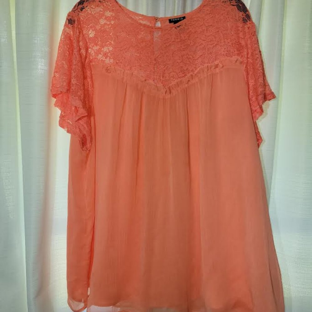 Torrid, Pink Lace Blouse, 2X